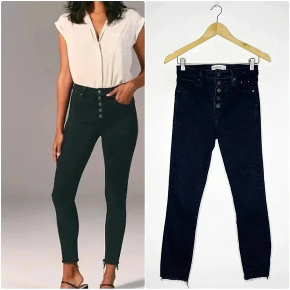 Abercrombie & Fitch The Super Skinny Ankle High Rise Jeans Size 27 / 4 - Picture 1 of 8